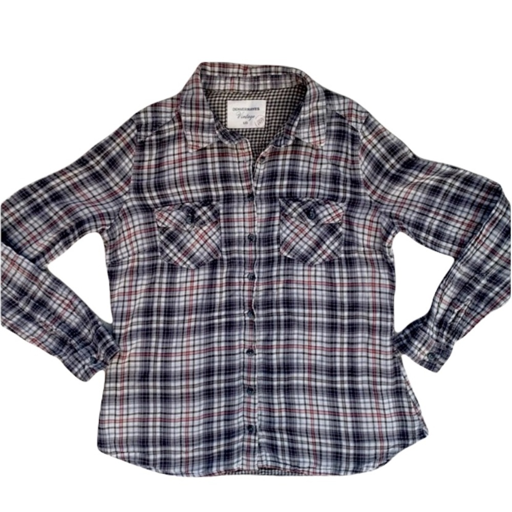 Denver Hayes | Vintage Plaid Button Up Top